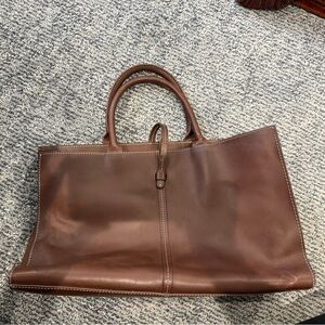 Elegant Brown Leather Bag With Built In Wallet